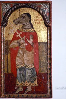 St Christopher with a Dogs Head, Byzantine Icon, 1685 St Christopher with a Dogs Head, Byzantine Icon, 1685
