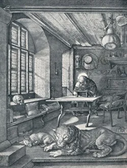 Albrecht Durer Prints: Albrecht Durer's St Jerome Print, 1906