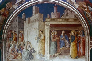 Images Dated 18th January 2006: St Stephen Preaching, mid 15th century. Artist: Fra Angelico