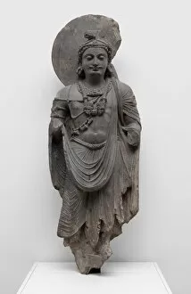 Standing Bodhisattva with Human-Figure Necklace, Kushan period, 2nd/3rd century
