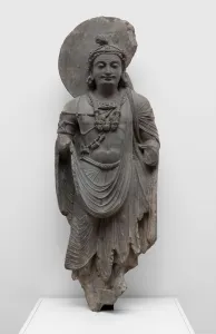 Standing Bodhisattva with Human-Figure Necklace, Kushan period, 2nd/3rd century Standing Bodhisattva with Human-Figure Necklace, Kushan period, 2nd/3rd century