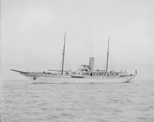 Prints of Steam yacht Liberty running east. Liberty was built for Joseph Pulitzer in 1908. Designed by George Lennox Watson she was one of the largest private yachts of her day World War I And II Prints: Steam Yacht Liberty Running East - Heritage Images Print