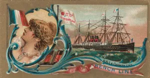 Cigarette Card Gallery: Steamship La Champagne, French Line, from the Ocean and River Steamers series (N83