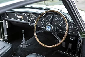 Donald Campbell Prints: 1961 Aston Martin DB4 GT Steering Wheel and Dashboard Print