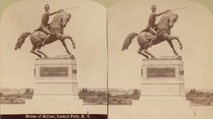 Stereographic View of Statue of Simon Bolivar by R. de la Cova, Central Park, New York Stereographic View of Statue of Simon Bolivar by R. de la Cova, Central Park, New York