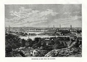 Stockholm, as seen from the Saltsjon, Sweden, 1879. Artist: Laplante Stockholm, as seen from the Saltsjon, Sweden, 1879. Artist: Laplante
