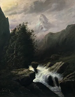 Storm on the Cervin Mountain, 19th century. Artist: Gustave Dore Storm on the Cervin Mountain, 19th century. Artist: Gustave Dore