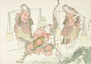 Prints of The Story of Minamoto Tametomo, between circa 1805 and circa 1810 H Prints: Hokusai's Minamoto Tametomo circa 1805-1810 Woodblock Print