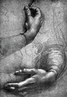 Apollo Collection: Study of hands, 15th century (1930). Artist: Leonardo da Vinci