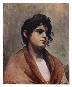 Images Dated 2nd May 2007: Study of an Italian girls head, 1901.Artist: J Muntz