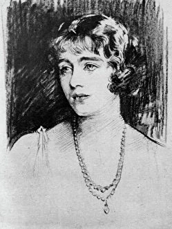 Necklace Collection: Study of Lady Elizabeth Bowes-Lyon, 1923. Artist: John Singer Sargent