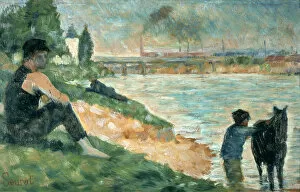 Images Dated 15th August 2005: Study for Une Baignade, 1883. Artist: Georges-Pierre Seurat