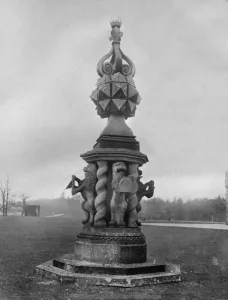 The sundial, Glamis Castle, 1924-1926.Artist: Valentine & Sons Ltd The sundial, Glamis Castle, 1924-1926.Artist: Valentine & Sons Ltd