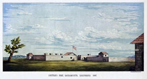 Images Dated 9th February 2008: Sutters Fort, Sacramento, California, 1847 (1937).Artist: Snyder