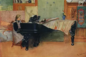 Suzanne at the Piano, c1900. Artist: Carl Larsson Suzanne at the Piano, c1900. Artist: Carl Larsson