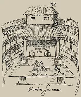 Swan Theatre in 1596 (from Johannes de Witts Observationes Londinienses), 1596