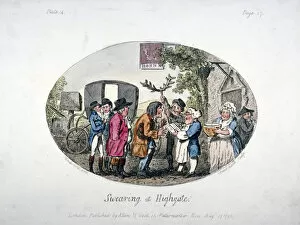 Highgate Gallery: Swearing at Highgate, 1796. Artist: Isaac Cruikshank