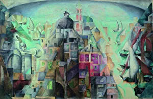Synthetic view of the city of Diepe, 1912-1913. Artist: Exter, Alexandra Alexandrovna Synthetic view of the city of Diepe, 1912-1913. Artist: Exter, Alexandra Alexandrovna