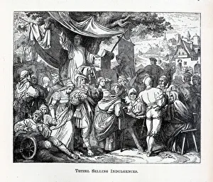 Tetzel Selling Indulgences, 1882. Artist: Anonymous Tetzel Selling Indulgences, 1882. Artist: Anonymous