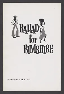 Theatre programme for Ballad for Bimshire, 1963. Creator: Unknown Theatre programme for Ballad for Bimshire, 1963. Creator: Unknown