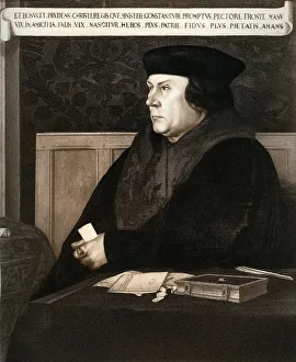 Prints of Thomas Cromwell, Earl of Essex, c1537, (1902). Cromwell (c1485-1540) was King Henry VIII of Englands chief minister H Prints: Thomas Cromwell Print, a 1902 engraving of Hans Holbein's portrait
