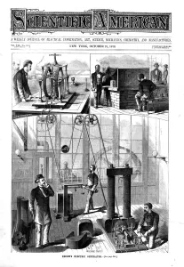 Thomas Edison's generator for electric light at his home at Menlo Park, New Jersey, USA, 1879 Thomas Edison's generator for electric light at his home at Menlo Park, New Jersey, USA, 1879