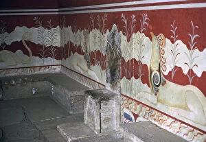 The throne room of the Minoan royal palace at Knossos, c.21st -14th century BC