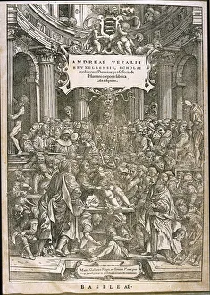 Title page from De humani corporis fabrica by Andreas Vesalius, ca 1543 Title page from De humani corporis fabrica by Andreas Vesalius, ca 1543