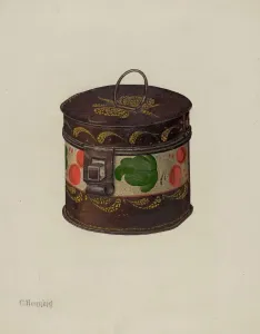 Toleware Box, c. 1941. Creator: Charles Henning Toleware Box, c. 1941. Creator: Charles Henning