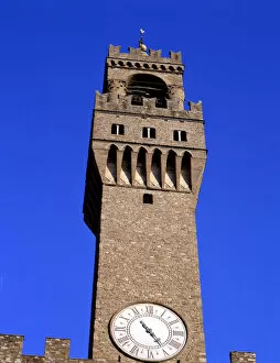 Images Dated 18th April 2007: Detail of the tower of the Palazzo Vecchio