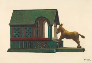 Toy Bank: Mule and Manger, c. 1942. Creator: DJ Grant Toy Bank: Mule and Manger, c. 1942. Creator: DJ Grant