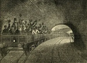 Victorian Era Transportation Prints: Trial Trip on the Underground Railway, 1863, (c1876). Creator: Unknown
