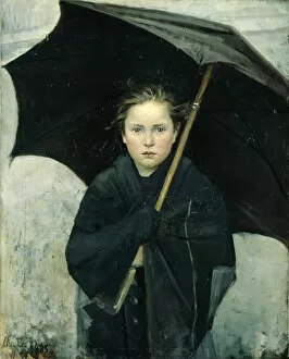 Paintings Gallery: The Umbrella, 1883. Artist: Bashkirtseva, Maria Konstantinovna (1860-1884)
