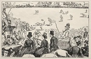 University Cricket Match at Lords, 1862. Creator: George Louis Palmella Busson Du Maurier University Cricket Match at Lords, 1862. Creator: George Louis Palmella Busson Du Maurier