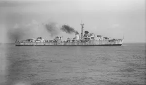 Unknown destroyer under way. Creator: Kirk & Sons of Cowes Unknown destroyer under way. Creator: Kirk & Sons of Cowes