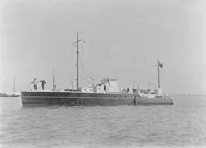 Unknown motor yacht. Creator: Kirk & Sons of Cowes Unknown motor yacht. Creator: Kirk & Sons of Cowes