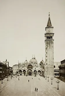 Religious Image Prints: Venice Print: St Marks Basilica and Campanile, c. 1890