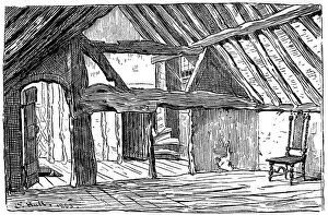 Images Dated 27th March 2007: The upper story of Shakespeares birthplace, Stratford-upon-Avon, 1885.Artist: Edward Hull