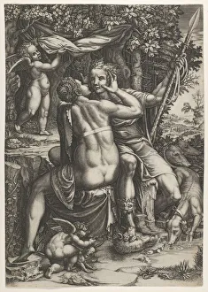 Venus and Adonis, ca. 1570. Creator: Giorgio Ghisi Venus and Adonis, ca. 1570. Creator: Giorgio Ghisi
