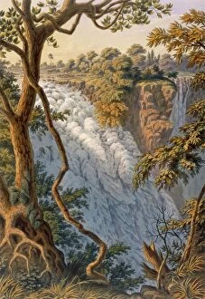 Natural Wonder Gallery: Victoria Falls: The Leaping Water, pub. 1864. Creator: Thomas Baines (1820-75)
