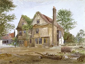 Front view of Basing Manor House, Peckham High Street, Camberwell, London, 1884. Artist Front view of Basing Manor House, Peckham High Street, Camberwell, London, 1884. Artist