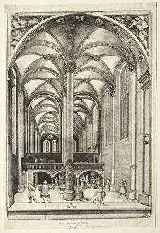View in the interior of St. Catherine's chruch at Augsburg. Creator: Daniel I Hopfer (German View in the interior of St. Catherine's chruch at Augsburg. Creator: Daniel I Hopfer (German