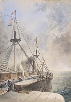 Great Eastern Ship Prints: View Looking Aft from the Port Paddle-box on the Deck of the Great Eastern... 1865-66
