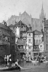 View in Metz, northern France, 19th century. Artist: Thomas Barber View in Metz, northern France, 19th century. Artist: Thomas Barber