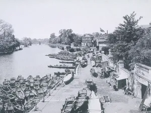 View of the River Thames and boats, c1900 Print