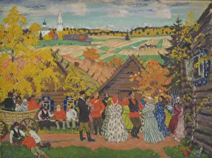 Village festival, 1924. Artist: Kustodiev, Boris Michaylovich (1878-1927) Village festival, 1924. Artist: Kustodiev, Boris Michaylovich (1878-1927)