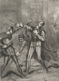 Villain, thou diest: plate 10 from Othello (Act 5, Scene 1), etched 1844, reprinted 1900 Villain, thou diest: plate 10 from Othello (Act 5, Scene 1), etched 1844, reprinted 1900