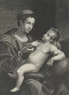 Leaning Back Gallery: Virgin and Child, with the Christ child leaning against an orb, 1628. Creator: Lucas Vorsterman