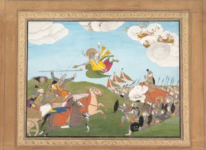 Vishnu as Varaha, the Boar Avatar, Slays Banasur, A Demon General..., ca.1800 Vishnu as Varaha, the Boar Avatar, Slays Banasur, A Demon General..., ca.1800