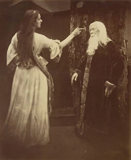 Romantic Era Gallery: Vivien and Merlin, 1874. Creator: Julia Margaret Cameron